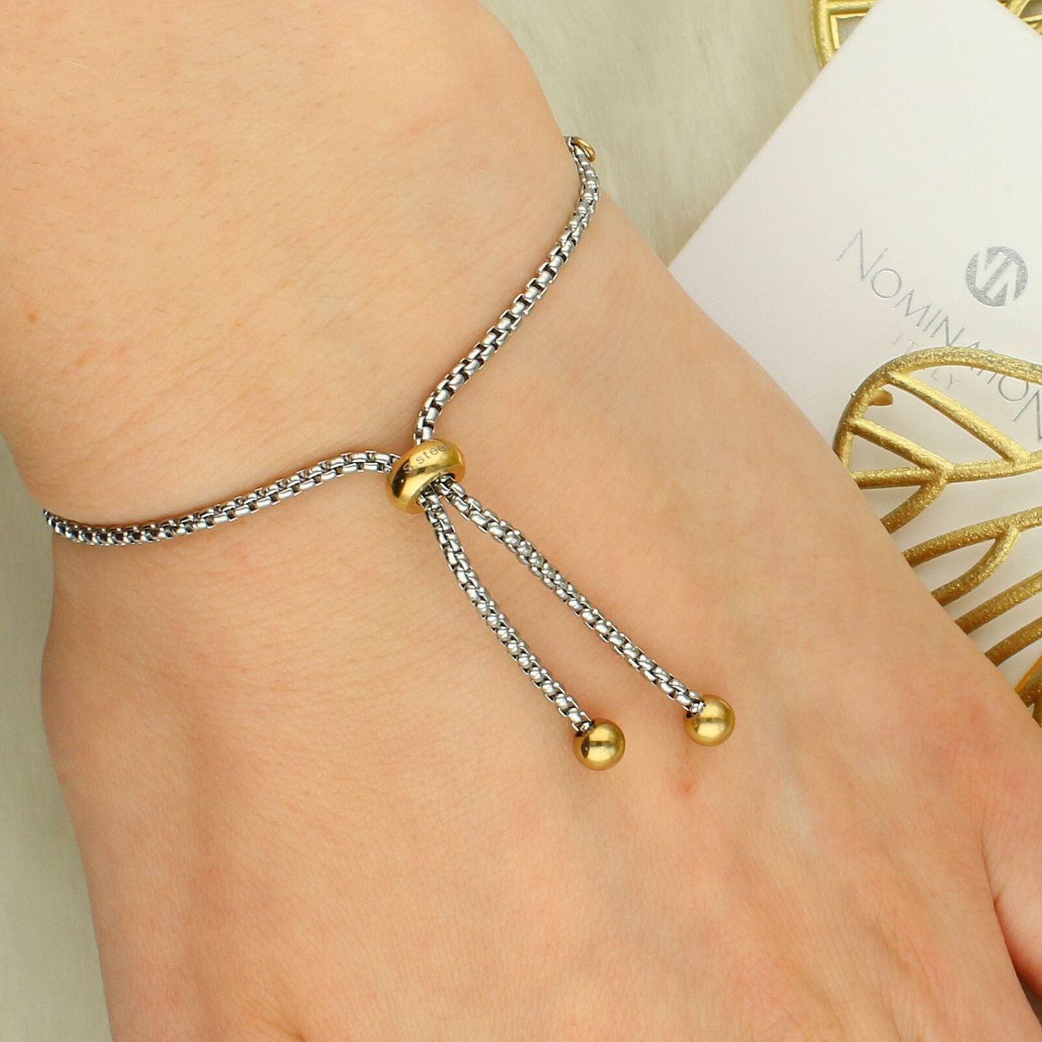 Bransoletka Nomination Italy Milleluci Refined Koniczynka – złota, cyrkonie, regulowana.jpg